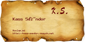 Kass Sándor névjegykártya