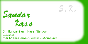 sandor kass business card